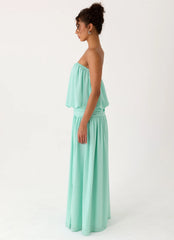 Lioras Strapless Maxi Dress - Aqua